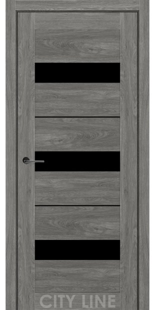 Межкомнатные двери CityLine Express SORANA korfad-express-sorana-artvud-grei-cityline-express-s-cernym-steklom